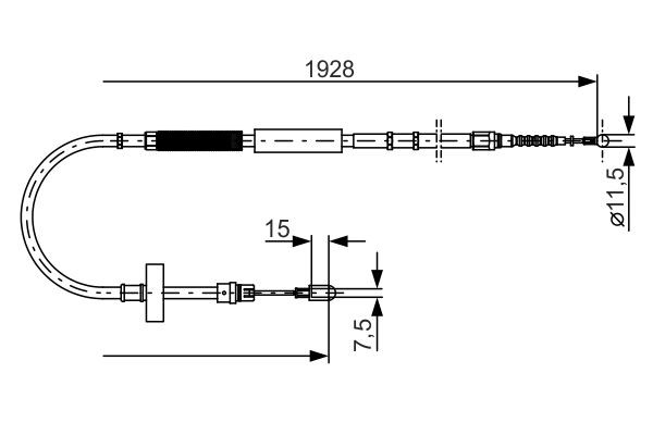 Cable Pull, parking brake BOSCH 1987477922