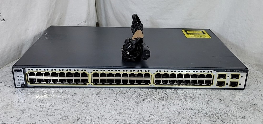 CISCO Catalyst 3750 WS-C3750-48TS-E V05 48-Port Ethernet Network Switch