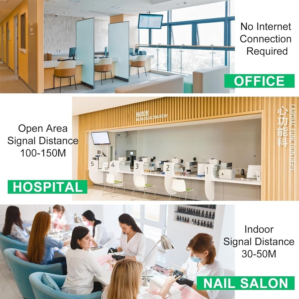 Take a Number Machine Queue Wireless Calling System with 3 Keypad 1 Display