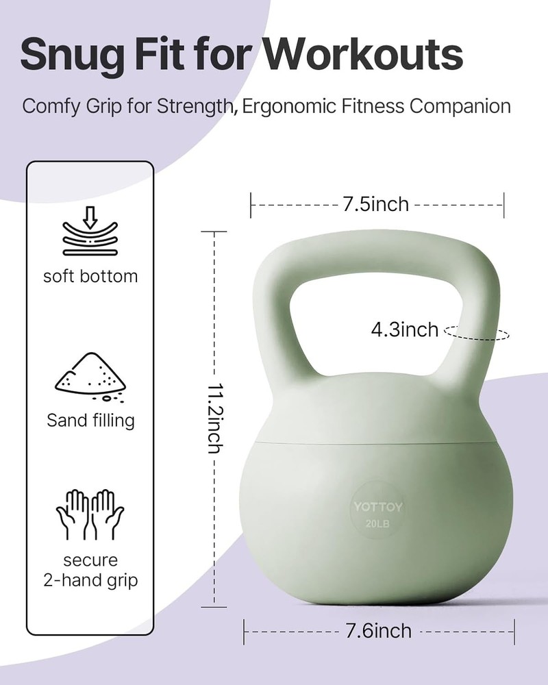 Versatile 6 lb Sand-Filled Kettlebell for Home Workouts - Comfort & Performance