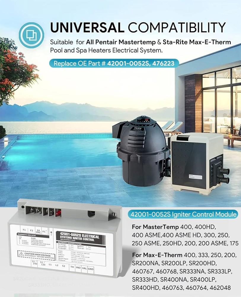 sixcow 42001-0052S Igniter Control Module Replacement for MasterTemp & Sta-Rite