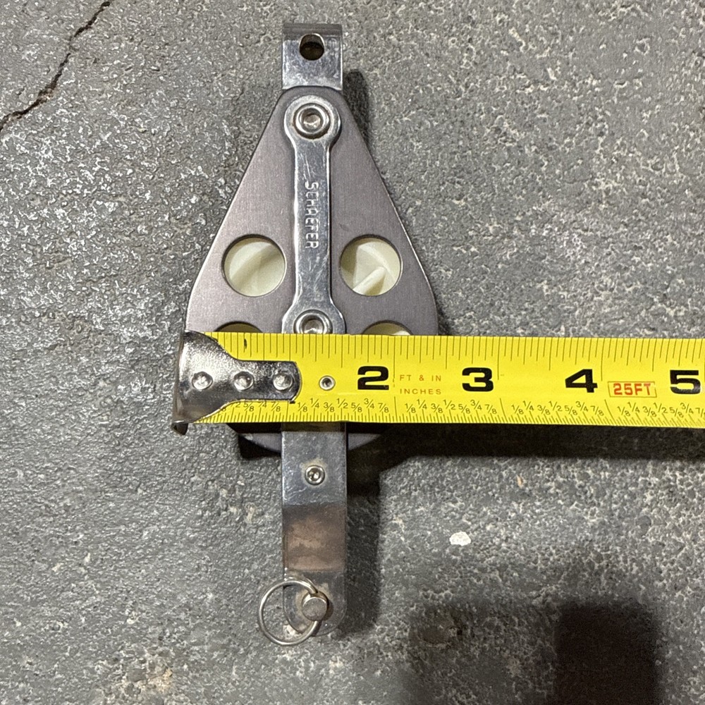 Vintage Schaefer Block Sailing Rigging Old School 6 1/2" length