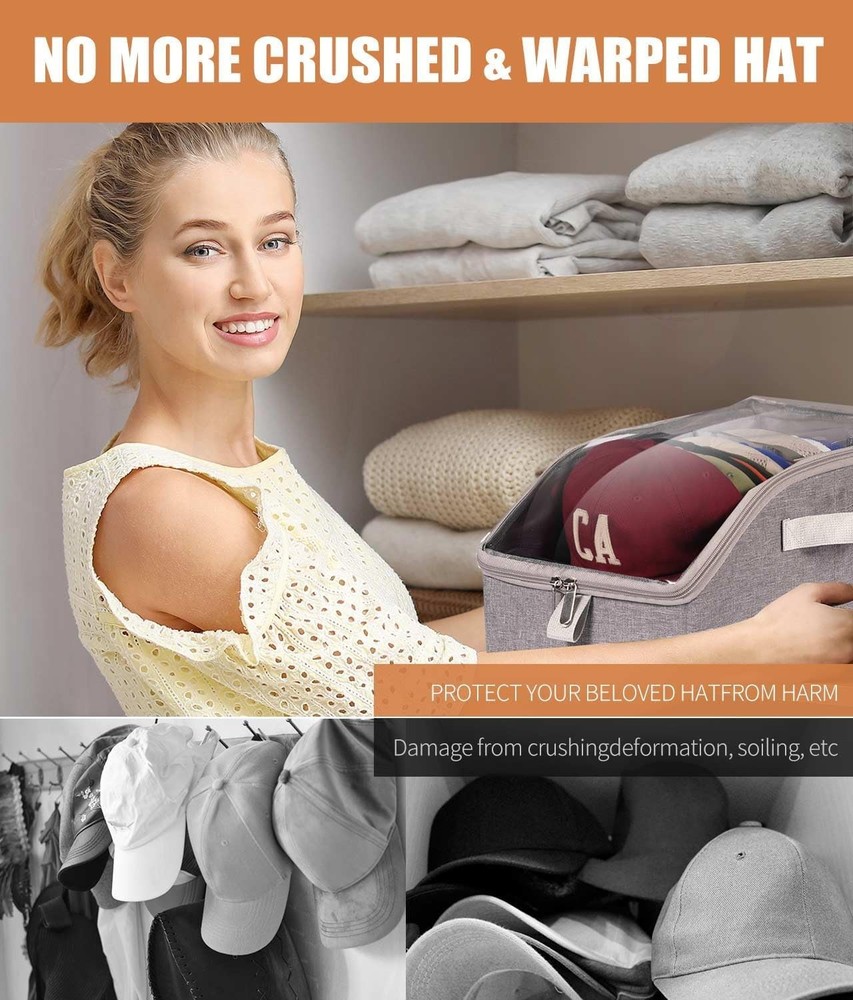 Hat Organizer for Baseball Caps, Hat Storage Holder Container for Closet 1