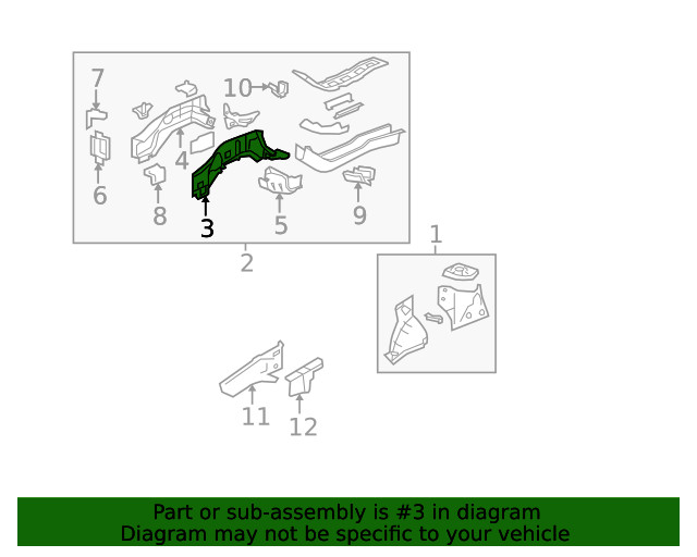 Genuine GM Passenger Side Front Compartment Outer Side Rail 19257008