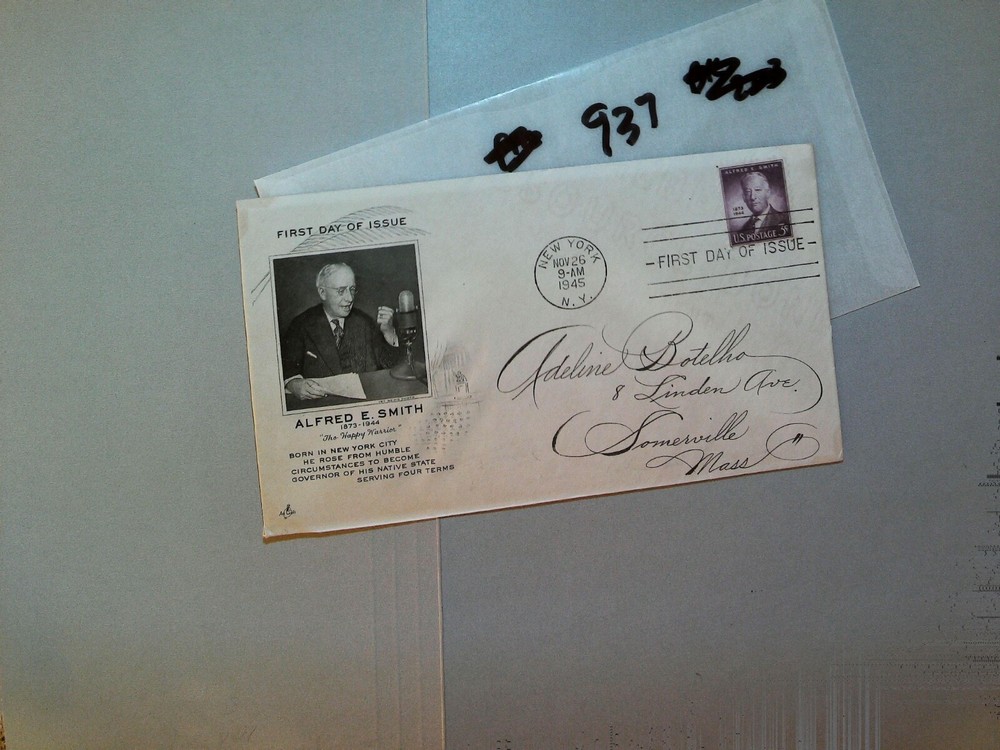 U. S. FDC - 937 - Alfred E. Smith - comb. shipping!