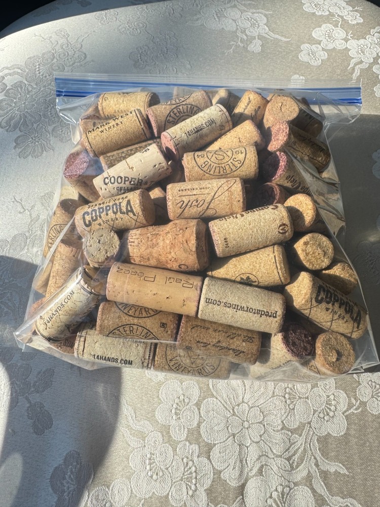Natural Used Assorted Wine Corks - Approximate quantity 120