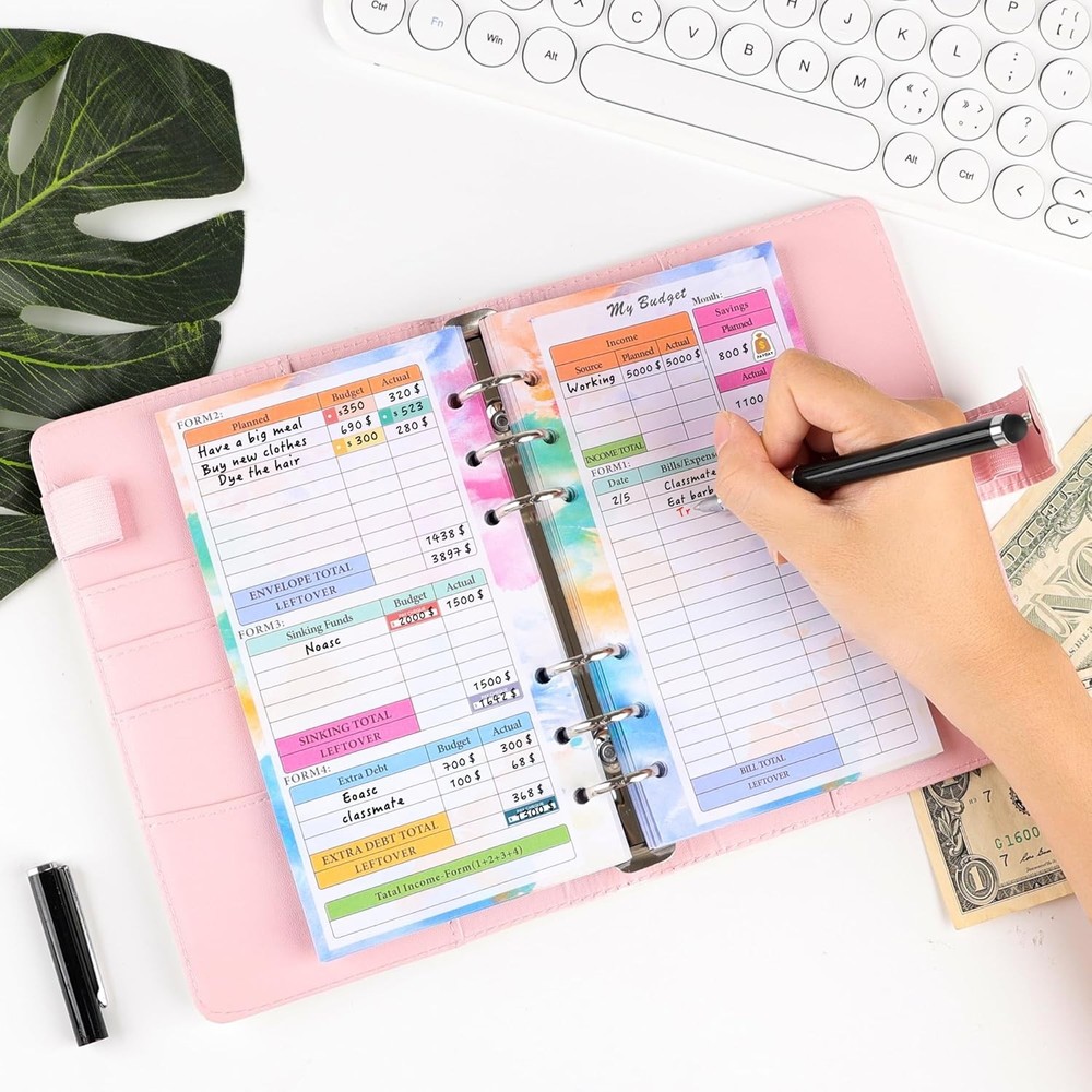 Toplive 3 Pack A6 Planner Refill Paper & Budget Sheets, 3 Pack, Colorful