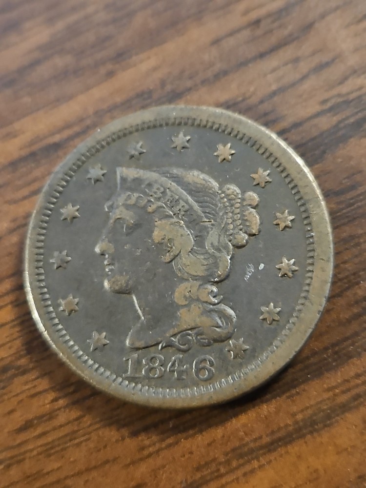 1846 Large Cent Small Date VF