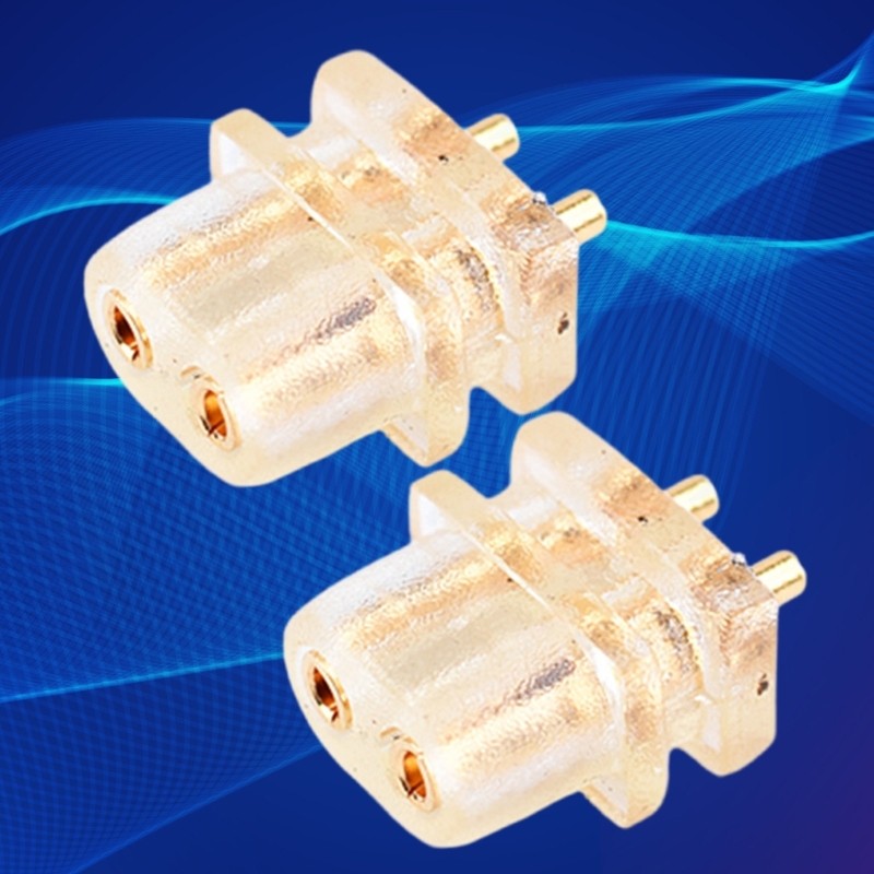 Solid Clear 0.78mm 2pin Socket Headphone Connector For Portable Electronics