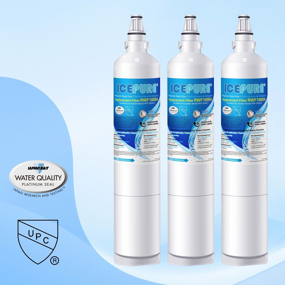 3 Pack Fit For LG LT600P 5231JA2006A 5231JA2006B 9990 Refrigerator Water Filter