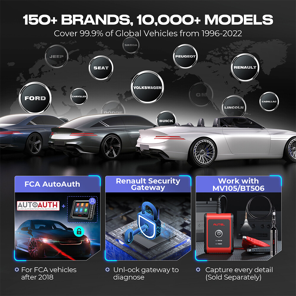Autel MK808S-TS Bluetooth OBD2 Diagnostic Scanner TPMS Programming KEY Coding