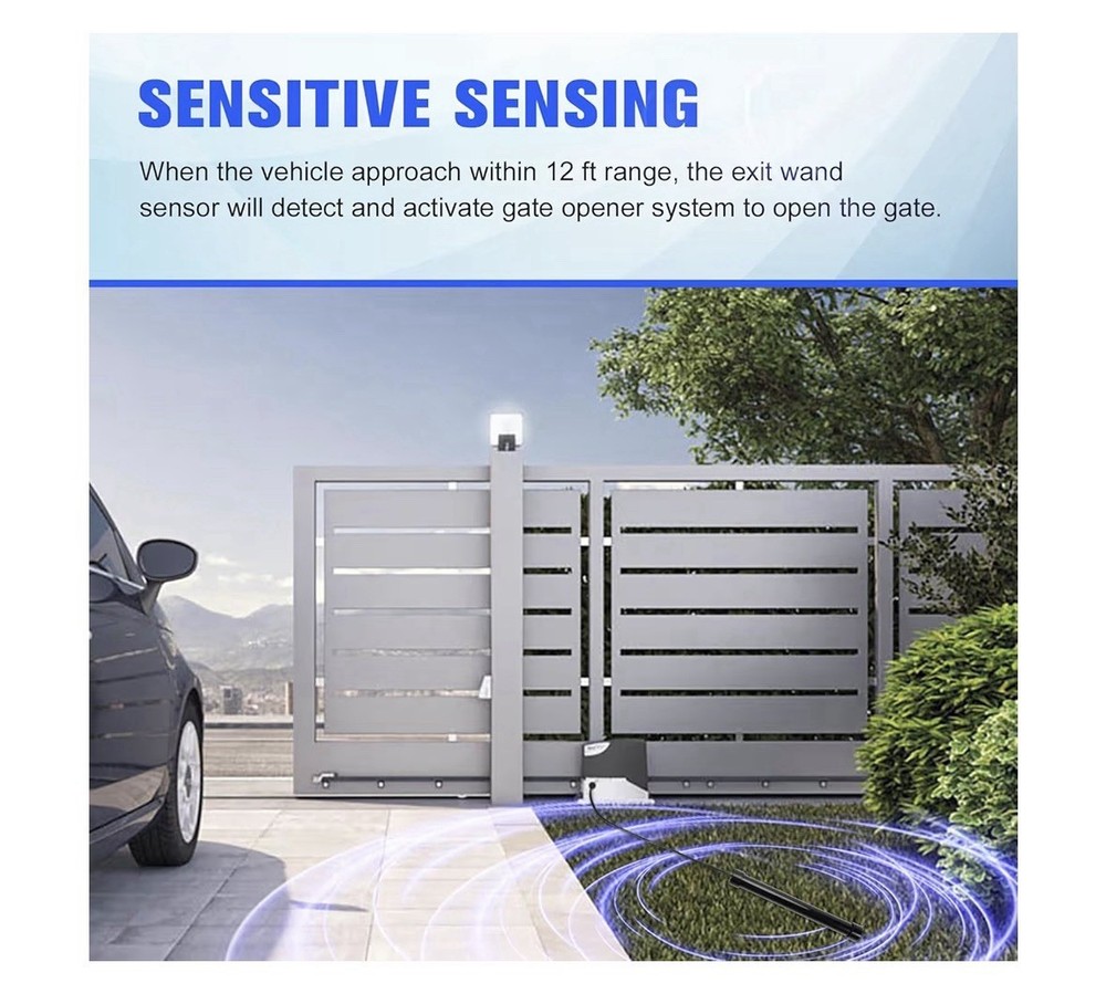 Driveway Gate Vehicle Exit Wand Sensor with 50 Ft Cable Automatic Gate Opener
