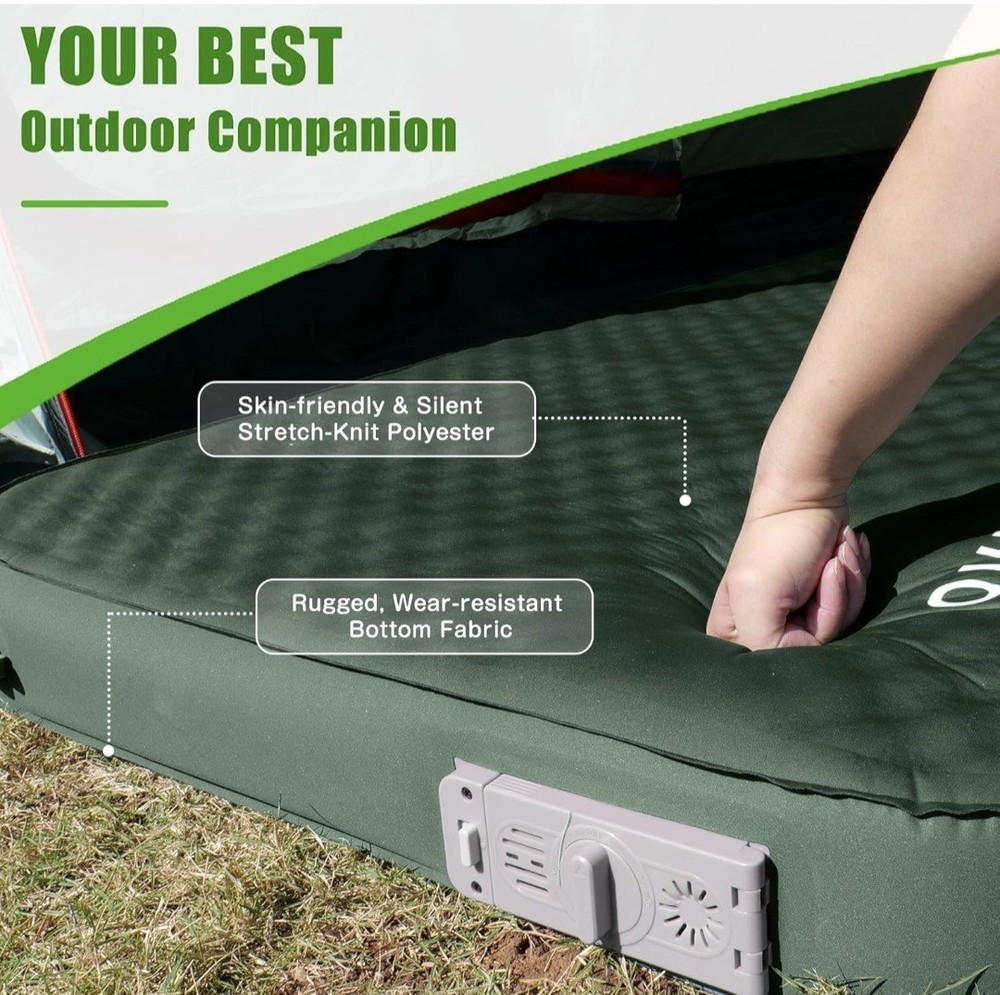 NYECHTO Self Inflating Sleeping Pad for Camping, 4" Extra-Thick Memory Foam A962