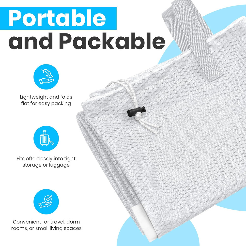 Large Mesh Laundry Bags - 2-Pack Heavy Duty with Handles & Drawstring - Machine