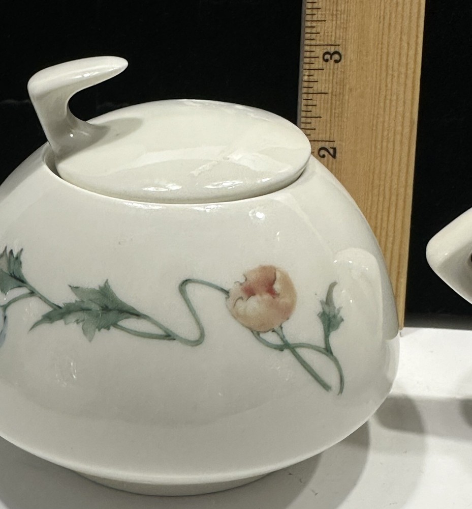 Sugar and Creamer 3” Set - Floral Design - Ceramic - TMC Eastern Chinaware - EUC