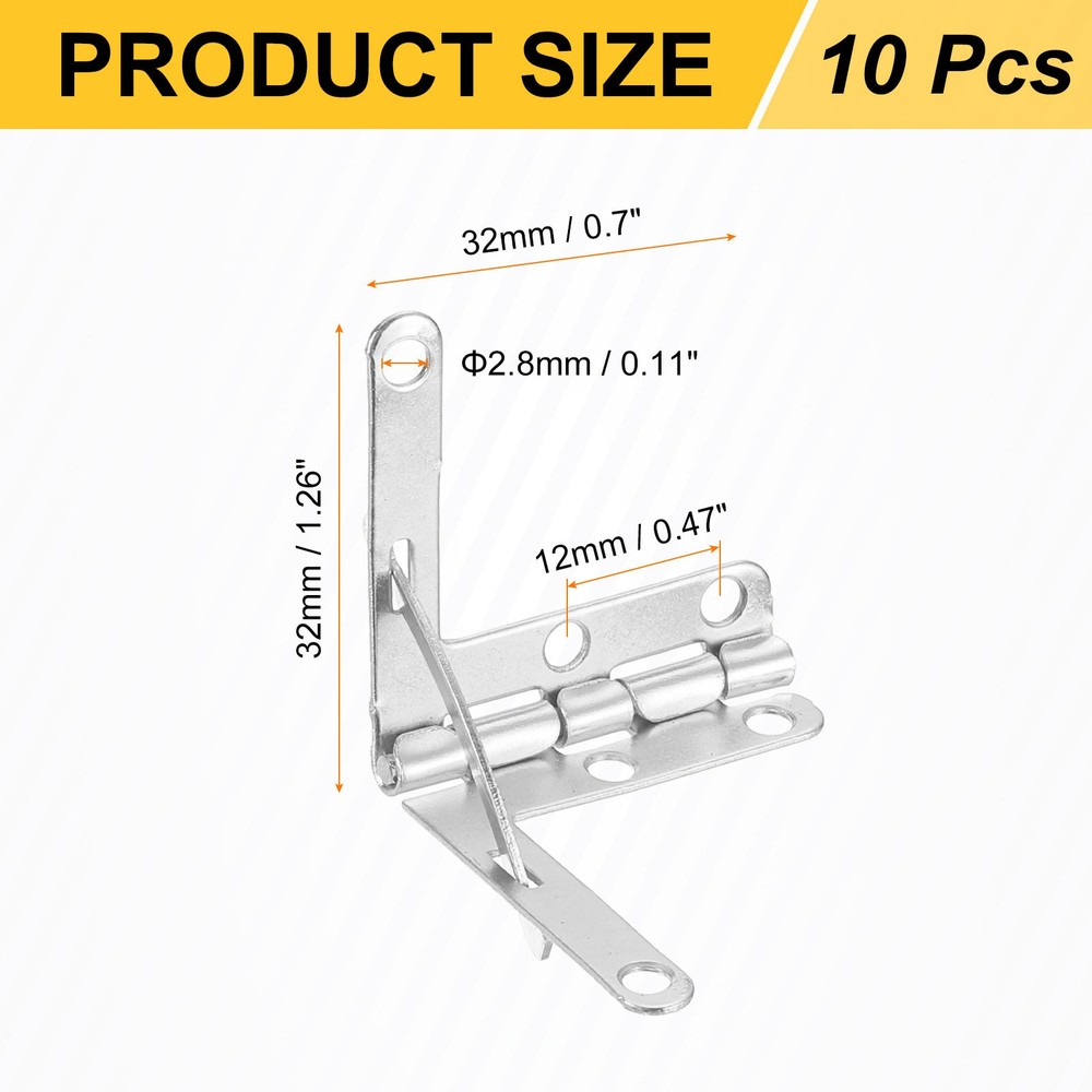 10pcs snap hinge 30x32mm nickel silver for boxes