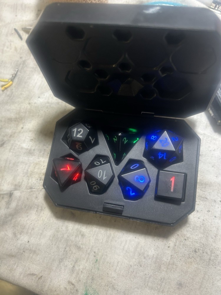 D&D LED 7-Piece Dice Set with Recharge Box