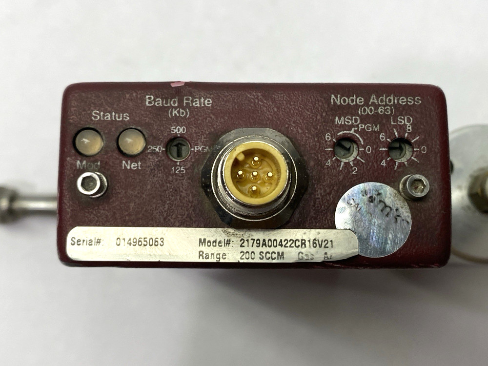 MKS Instruments 2179A00422CR16V21 Mass Flo Flow Switch Controller 200 SCCM Range