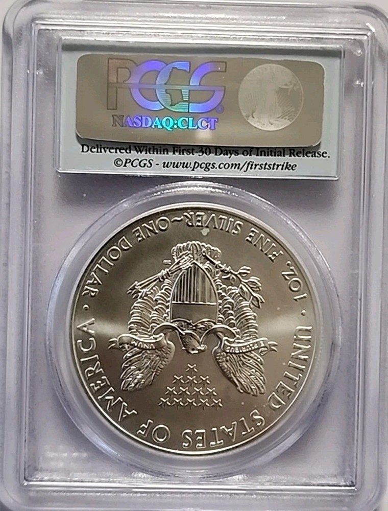2015 $1 PCGS MS70 AMERICAN SILVER EAGLE - FIRST STRIKE - FLAG LABEL - MS 70