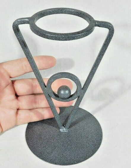 Sphere Display Stand Tall Iron Modern Design Dark Silver