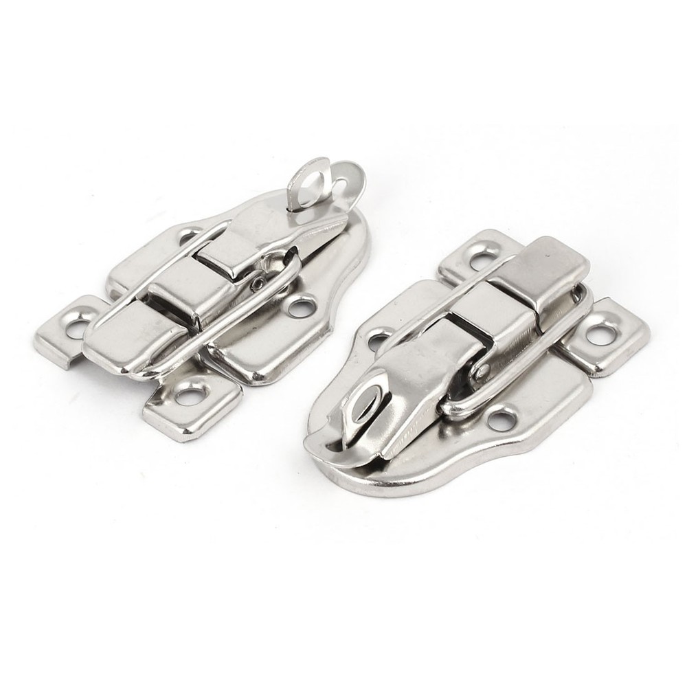 2Pack Wood Box Cabinet Metal Spring Loaded Latches Catch Toggle Hasp