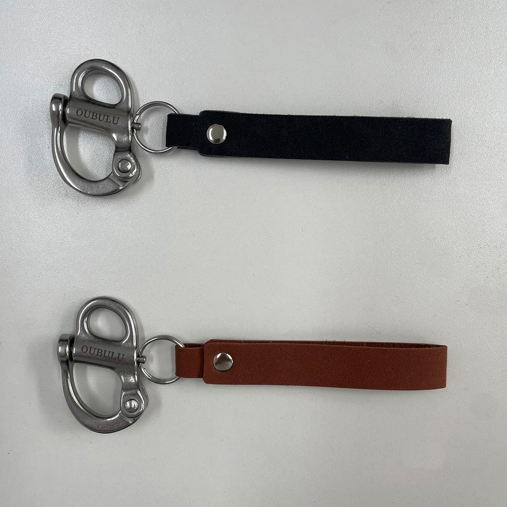SCBA Mask Quick Release Shackle with Leather Handle for Firefighter, Marine Grad