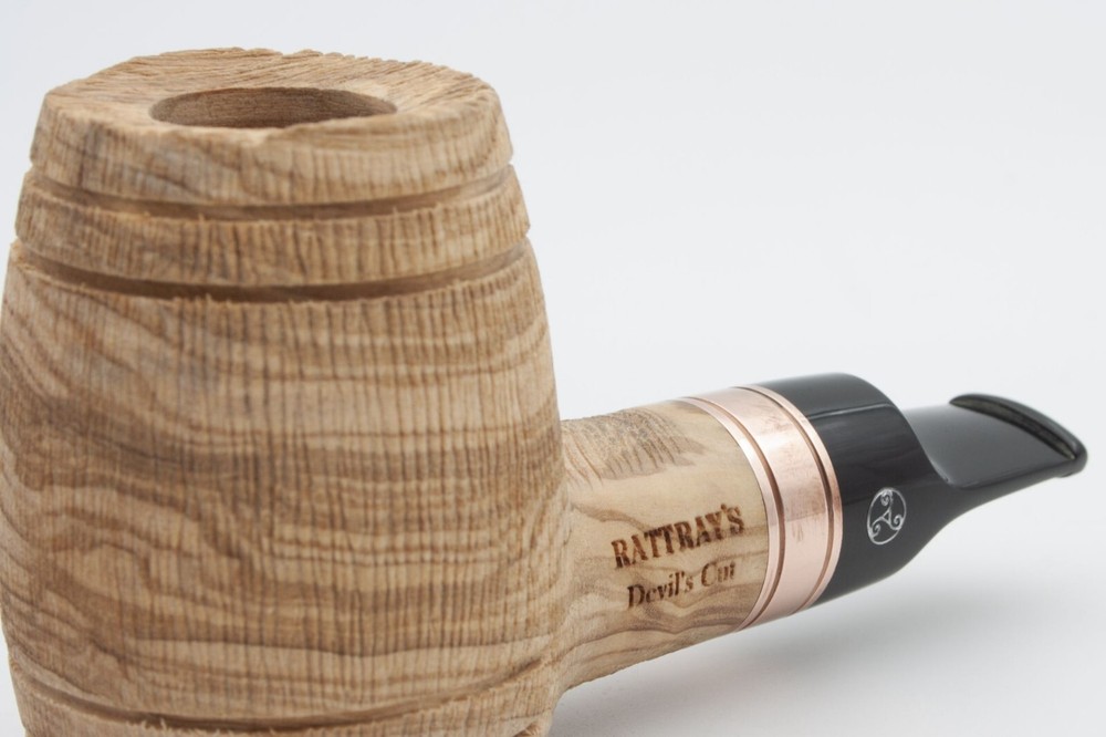NEW! RATTRAY'S DEVIL'S CUT OLIVE WOOD 9MM PIPE incl. Adapter / BRUSHED