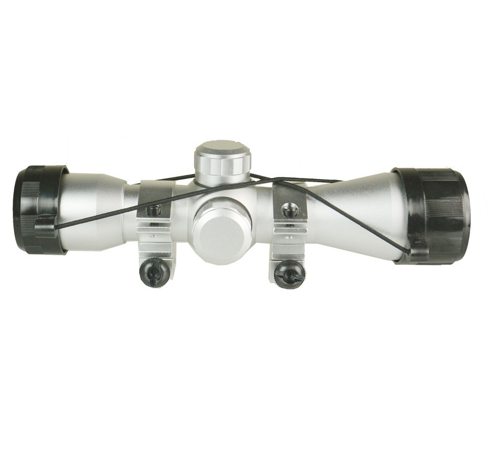 4x32 Compact Weaver Picatinny Mount Scope Mil With Ring, Anodized Silver