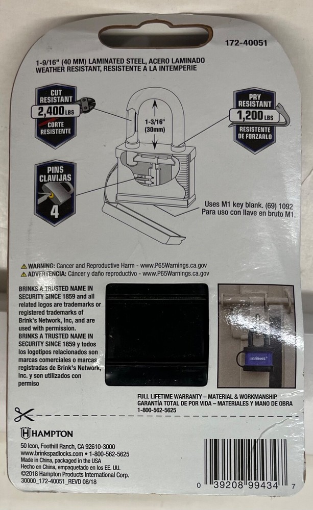 3/$29.99 Brinks Weather Resistant (172-40051)