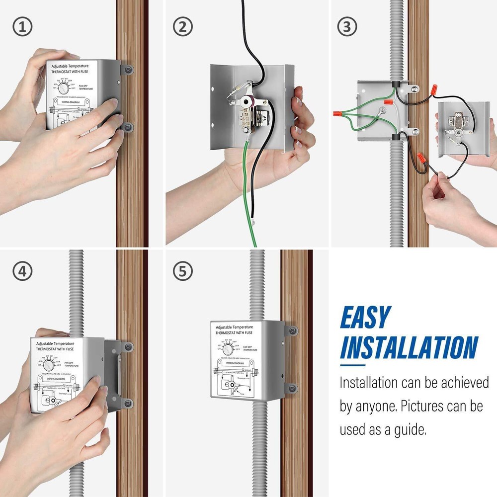 12" Shutter Exhaust Fan + Temp Control & Cord Kit, Ventilation Solution