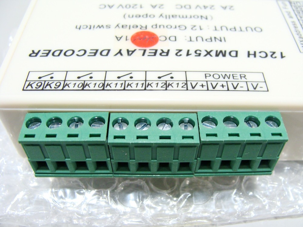 DMX Relay Switch Decoder DMX512 12ch LED Lighting Controller 24v 1A Normal Open