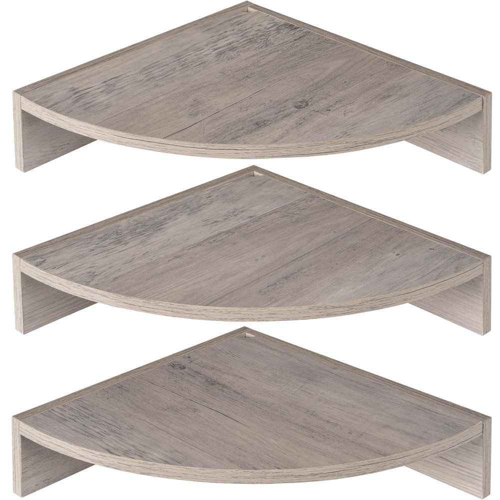 Corner Shelves 3-Pack for Bathroom & Kitchen, Space-Saving Floating Corner Wa...