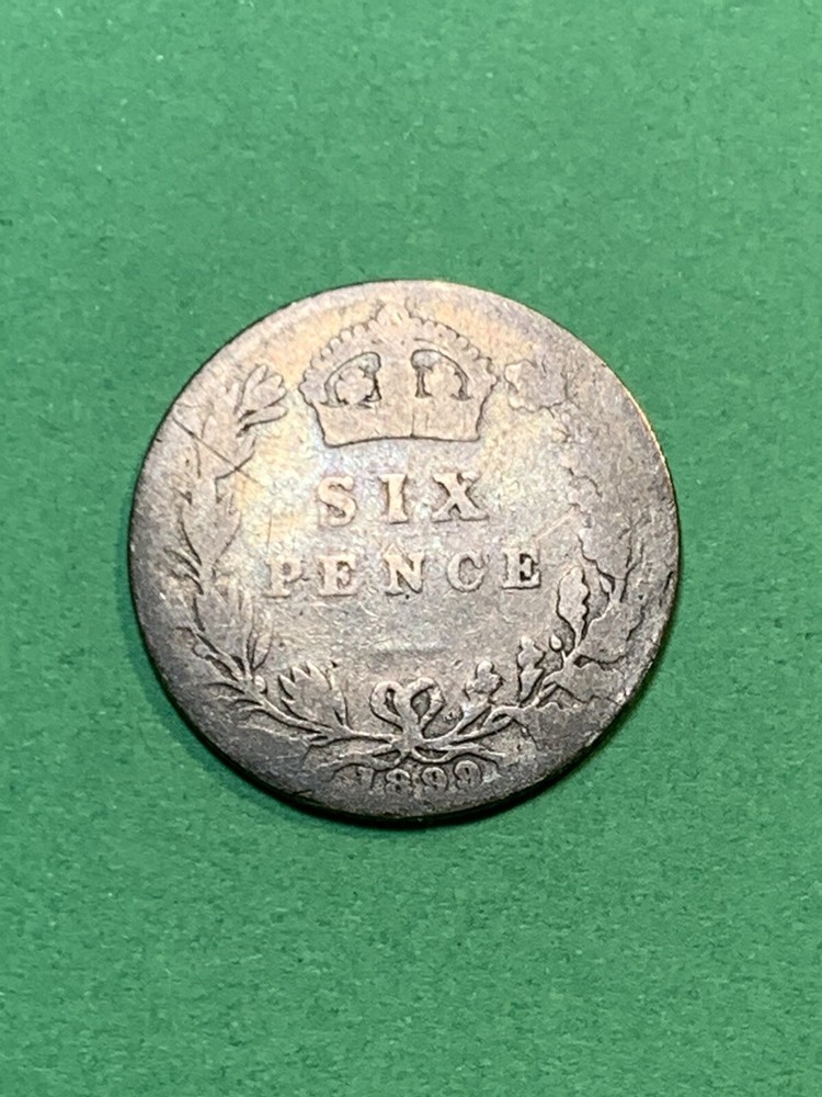 1899 Great Britain 🇬🇧 Silver 6 Pence (A1500)