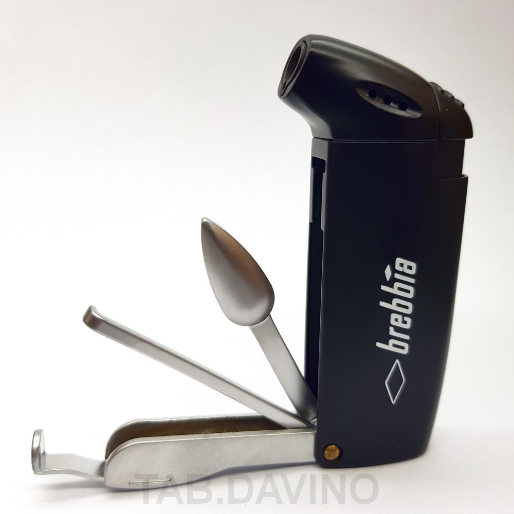 BREBBIA BLACK PIPE LIGHTER WITH CURAPIPE BOWL FLAME