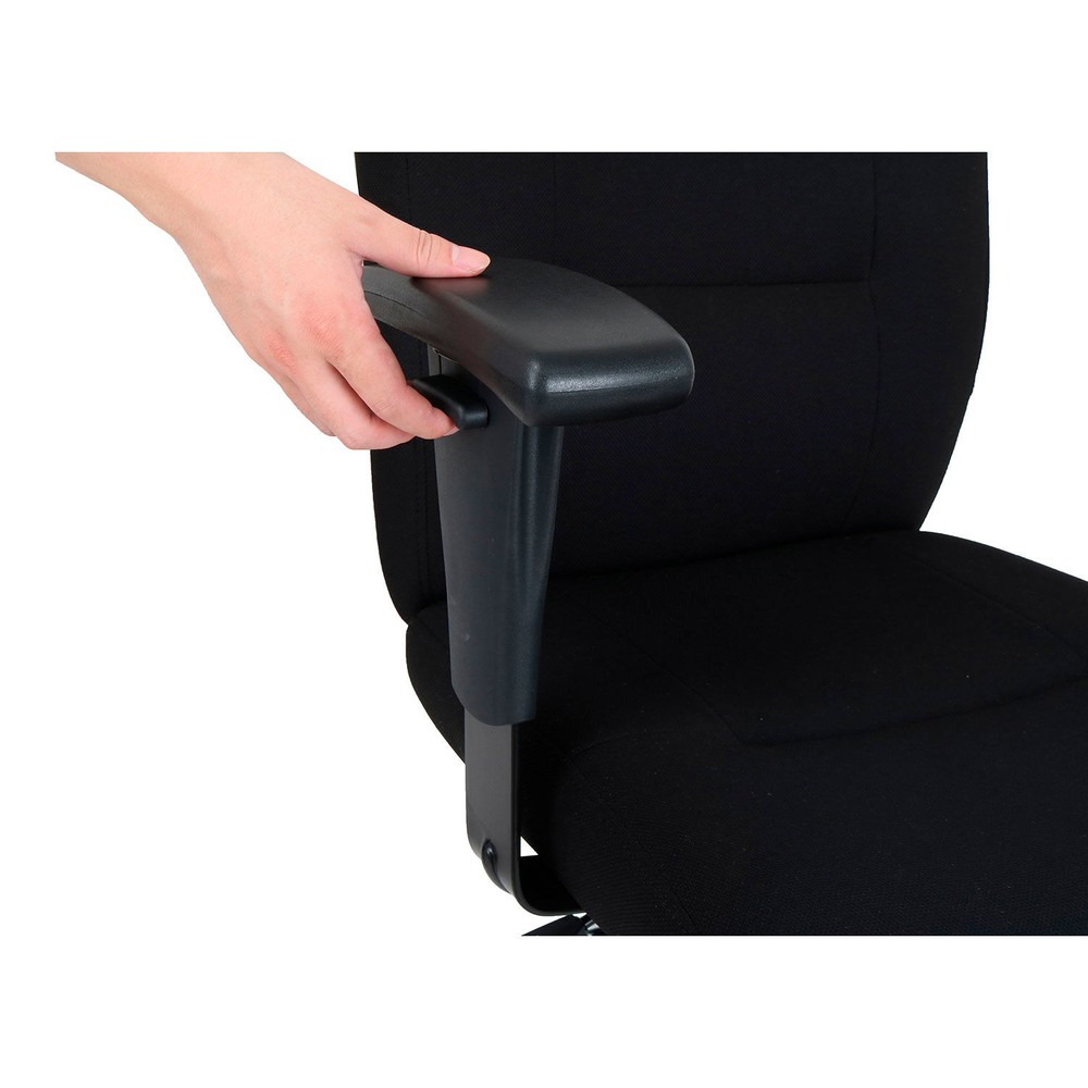 Drafting Stool Fabric Black Adjustable Arms High Back