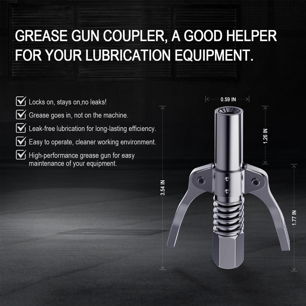 2PCS Grease Gun Coupler Grease Gun Lock Coupler Grease Gun Tips Locking Greas...