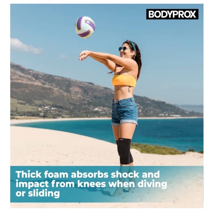 Bodyprox Protective Knee Pads, Thick Sponge, Collision Small/Medium, Black