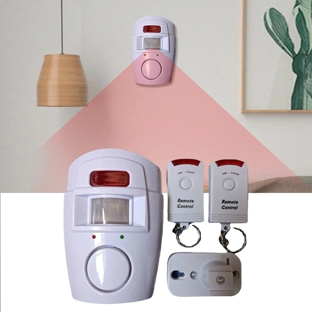 2pcs Wireless PIR Motion Sensor Detector Alarm with Remote Controls