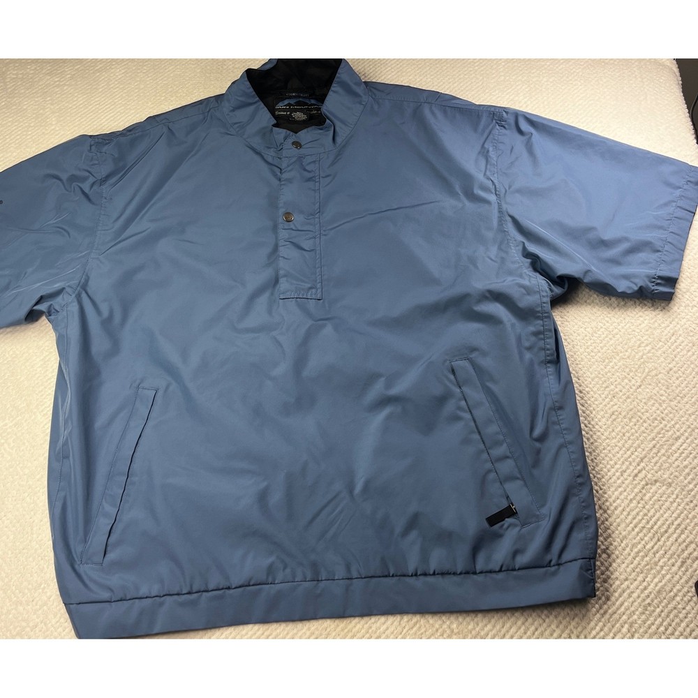 Sun Mountain Golf Pullover Short Sleeve Windbreaker Jacket Lightweight Blue