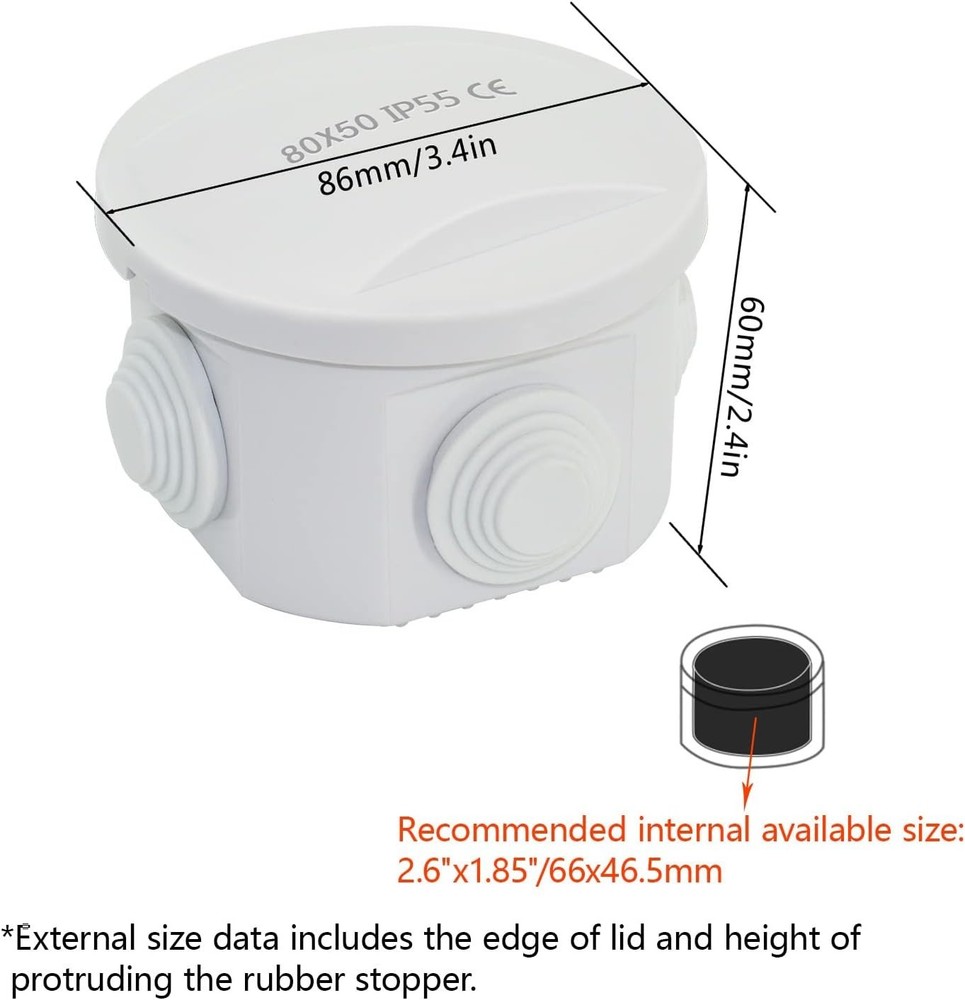 Sturdy Waterproof Junction Box, Dustproof Electrical Enclosure for All Projects