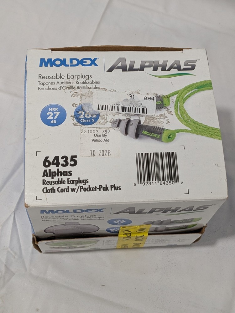 Moldex Alphas Earplug, One Size, Reusable corded Qty 35 6435