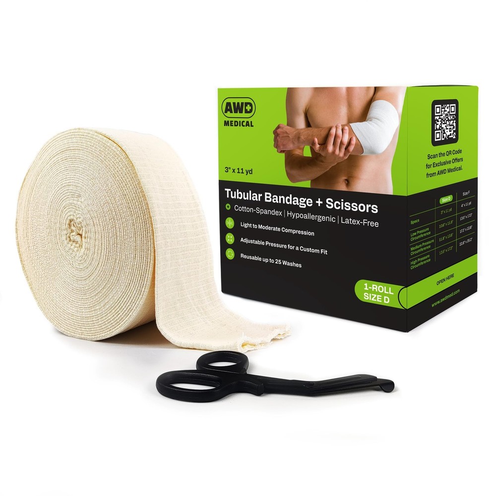 Elasticated Tubular Support Bandage - Reusable Compression Wrap for Joint Pai...
