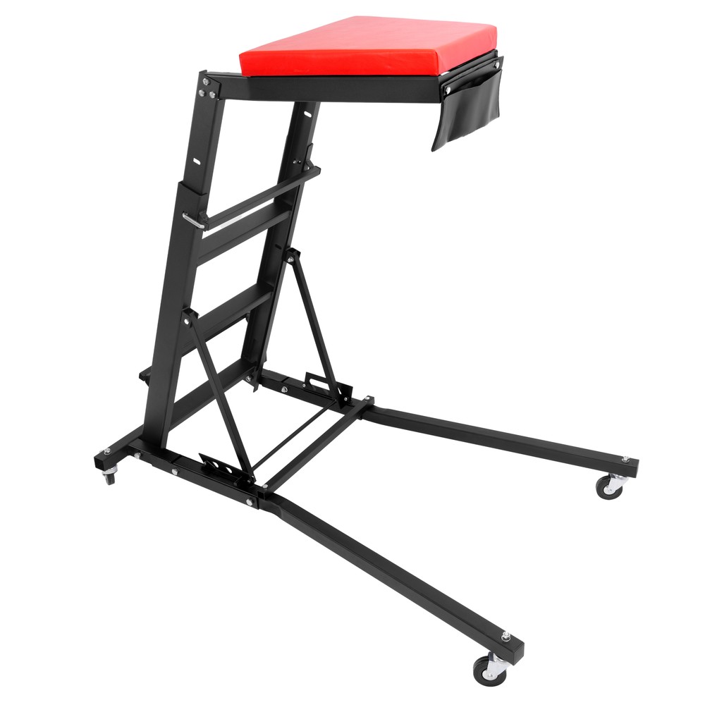 Foldable Topside Creeper Adjustable 48" - 66" Movable Ladder W/ 4 Wheels