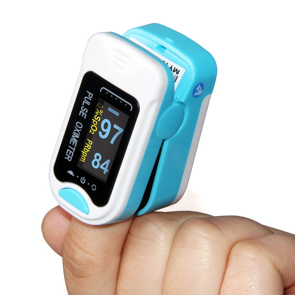 Fingertip Pulse Oximeter OLED Display CMS50NA SPO2 PR Blue