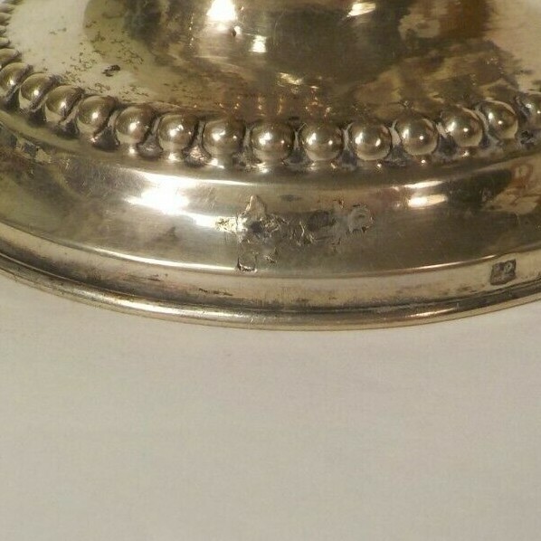 Antique Continental Sterling Silver Double Salt Cellar, Shell Bowls