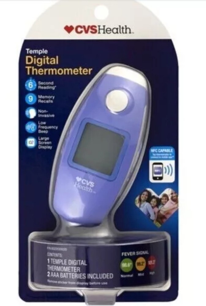 DIGITAL THERMOMETER - All Ages, 6 Second Reading, 9 Memory NEW (CVS) SEALED.