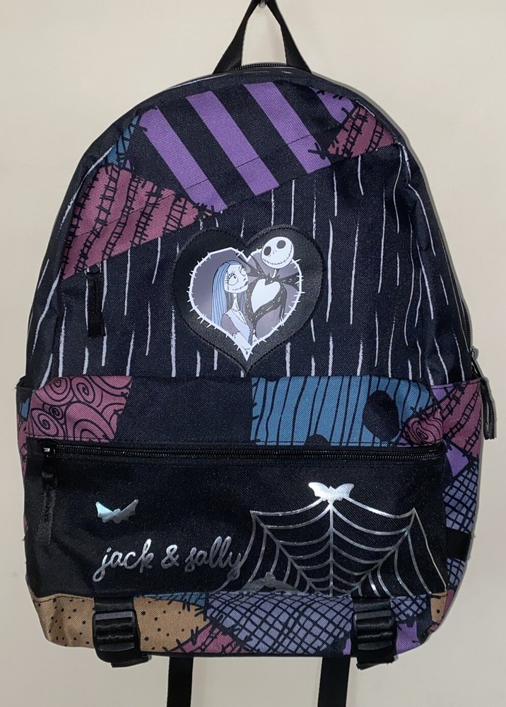 Nightmare Before Christmas Jack Skellington & Sally Multicolored Canvas Backpack