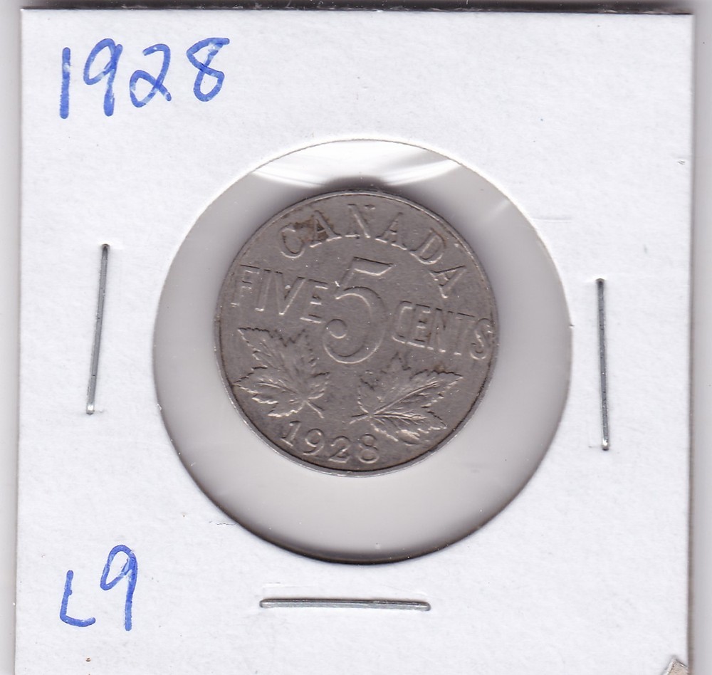 1928 Canada 5 Cents L9