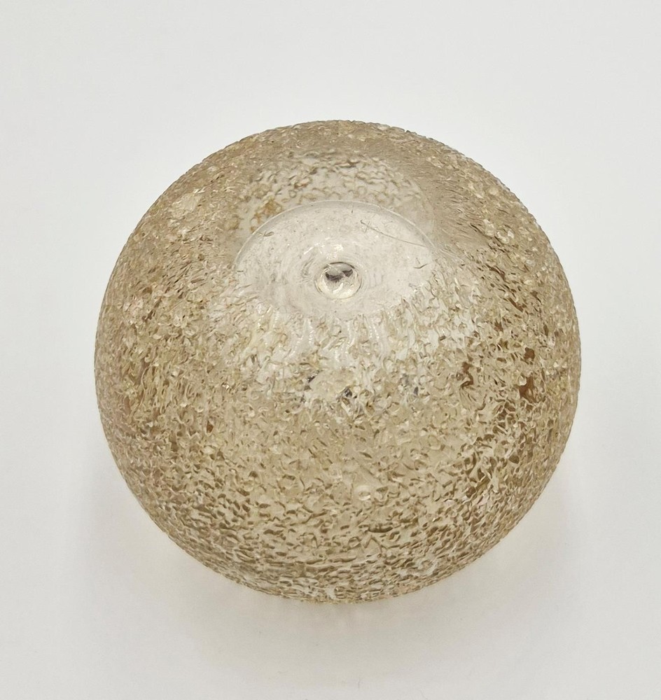 ANTIQUE SOLID SILVER TOPPED CRACKLE GLASS BALL VESTA / MATCH HOLDER c1910