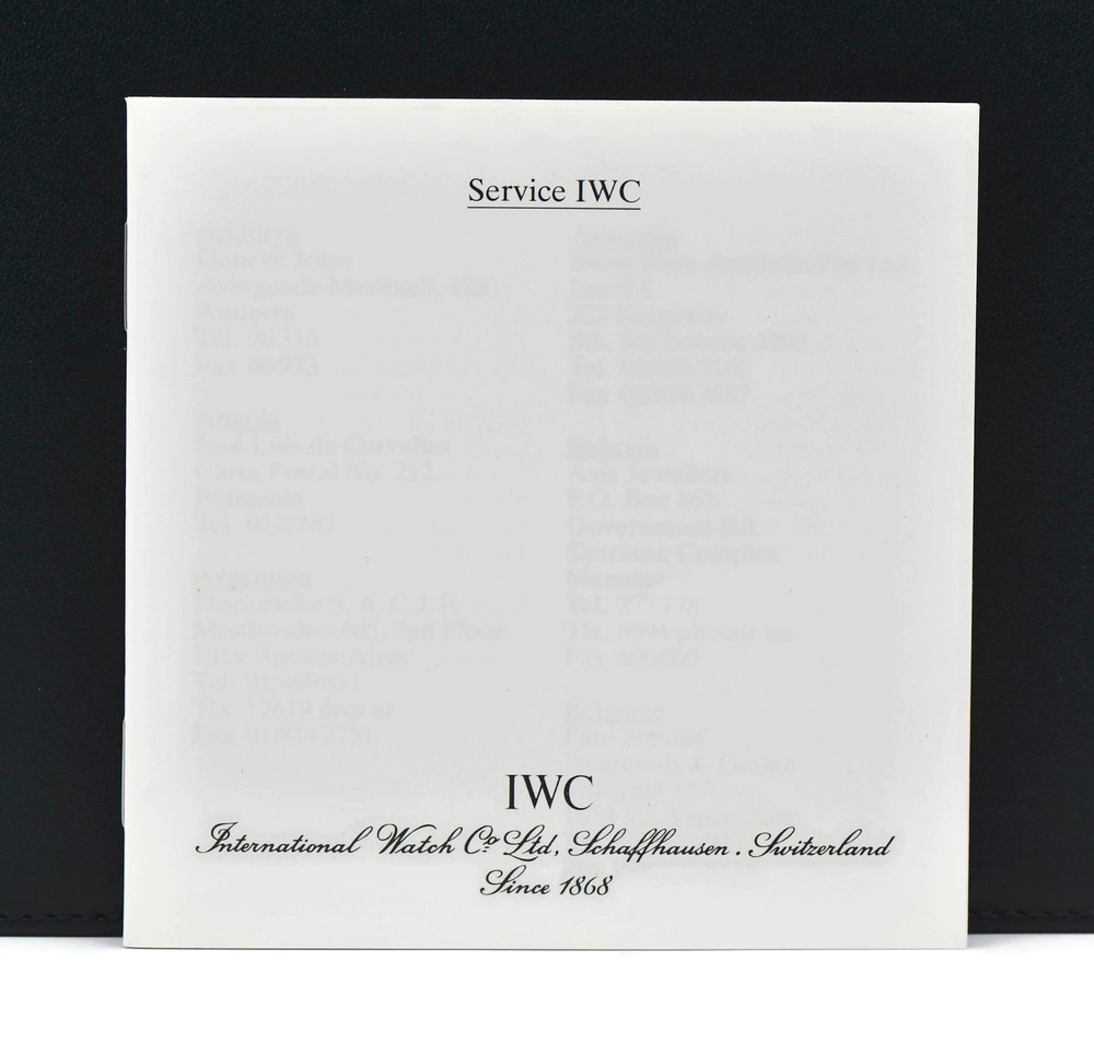 IWC Service Booklet Manual
